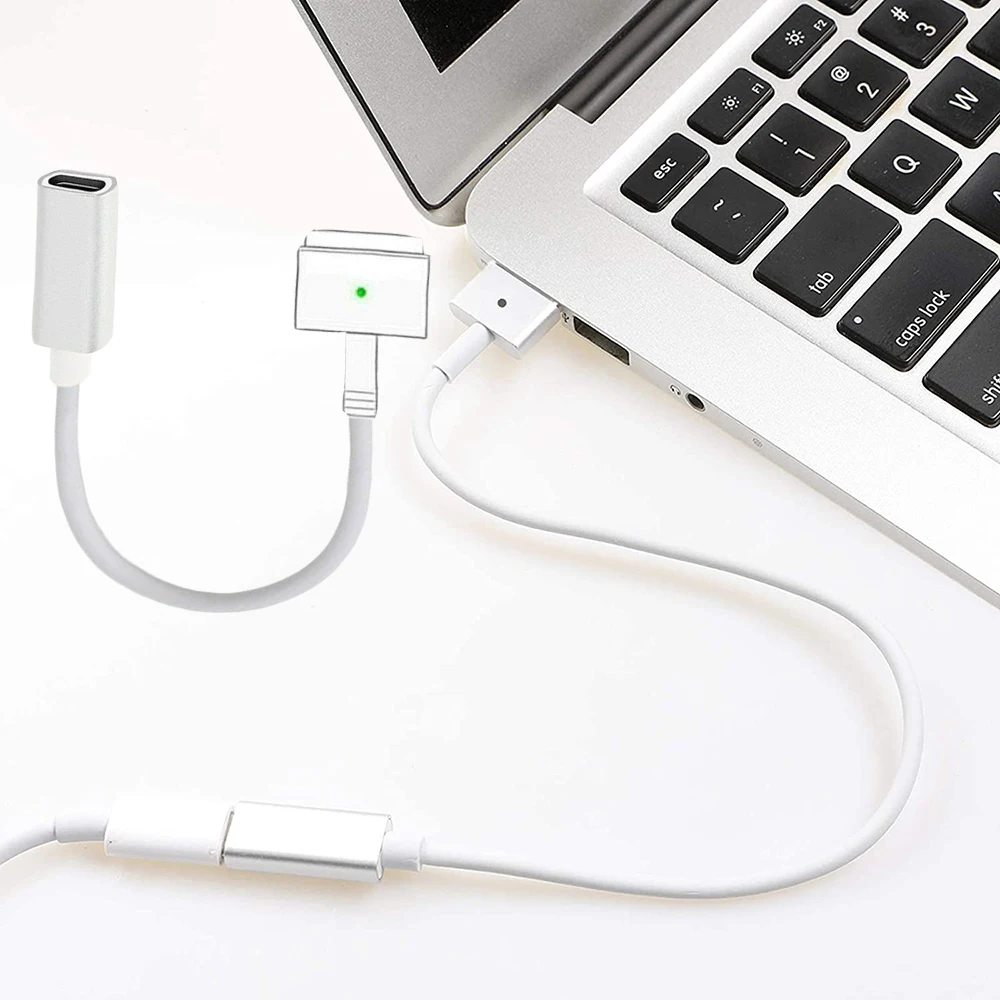 USB -C Female to Magnetic 1/2 Charging Cable Adapter for Macbook Pro Retina Air A1465 A1466 A1398 A1425 A1502