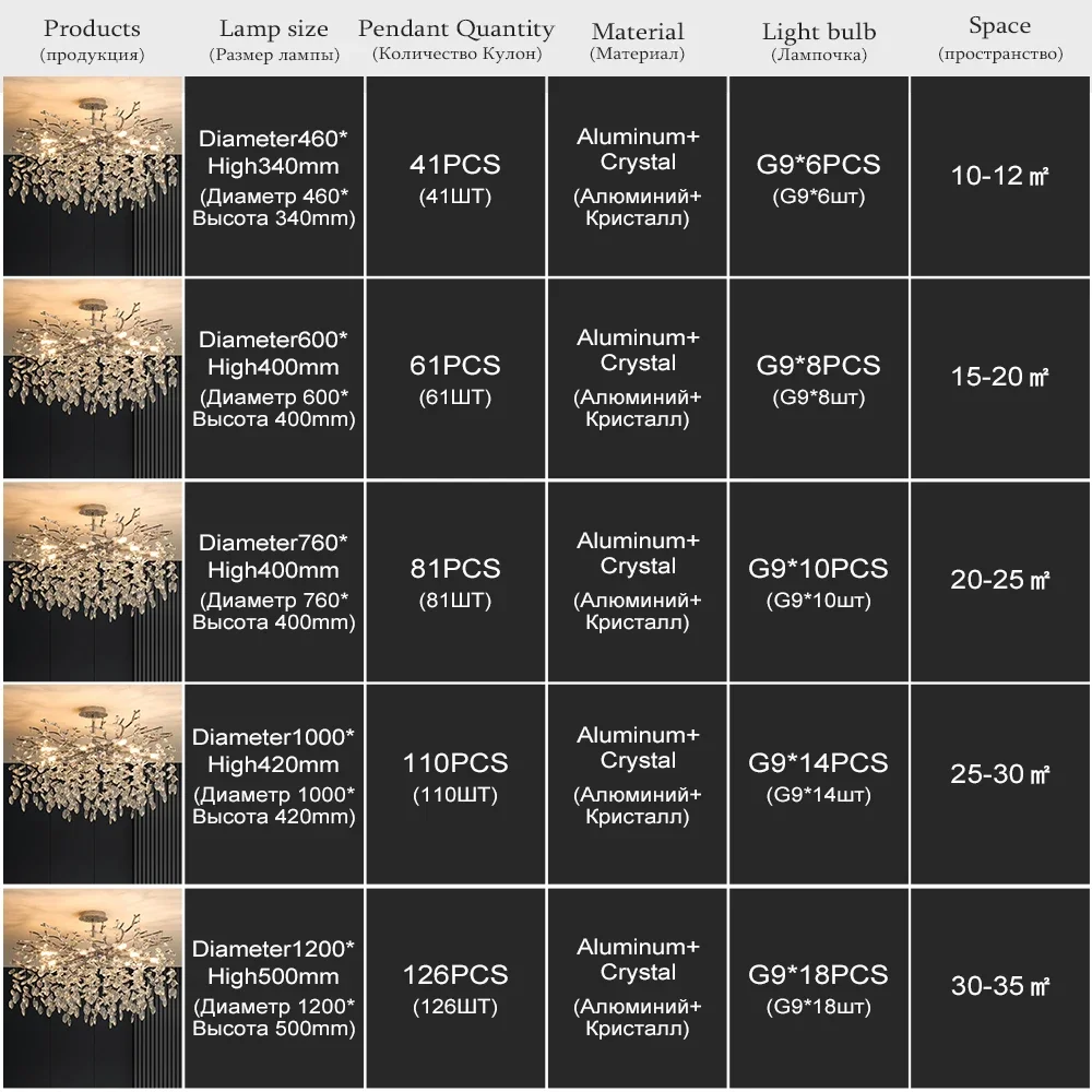 جولة كروم K9 كريستال ثريا تركب بالسقف لغرفة النوم المعيشة غرفة الطعام طاولة المطبخ الحديثة كريستال فرع قلادة الثريا