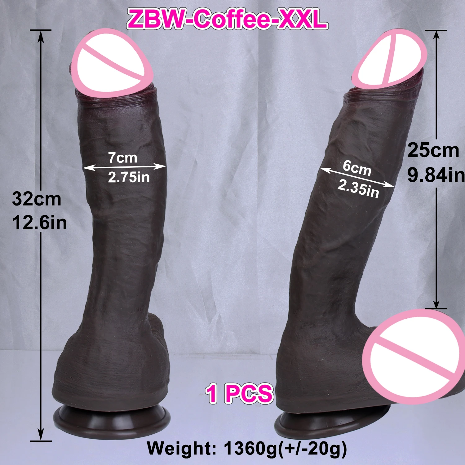 Realistic Huge Dark Coffee Dildo Double Silicone Big Thick Penis Gay Masturbation Suction Cup Soft Cock Woman Man Anal Sex Toys