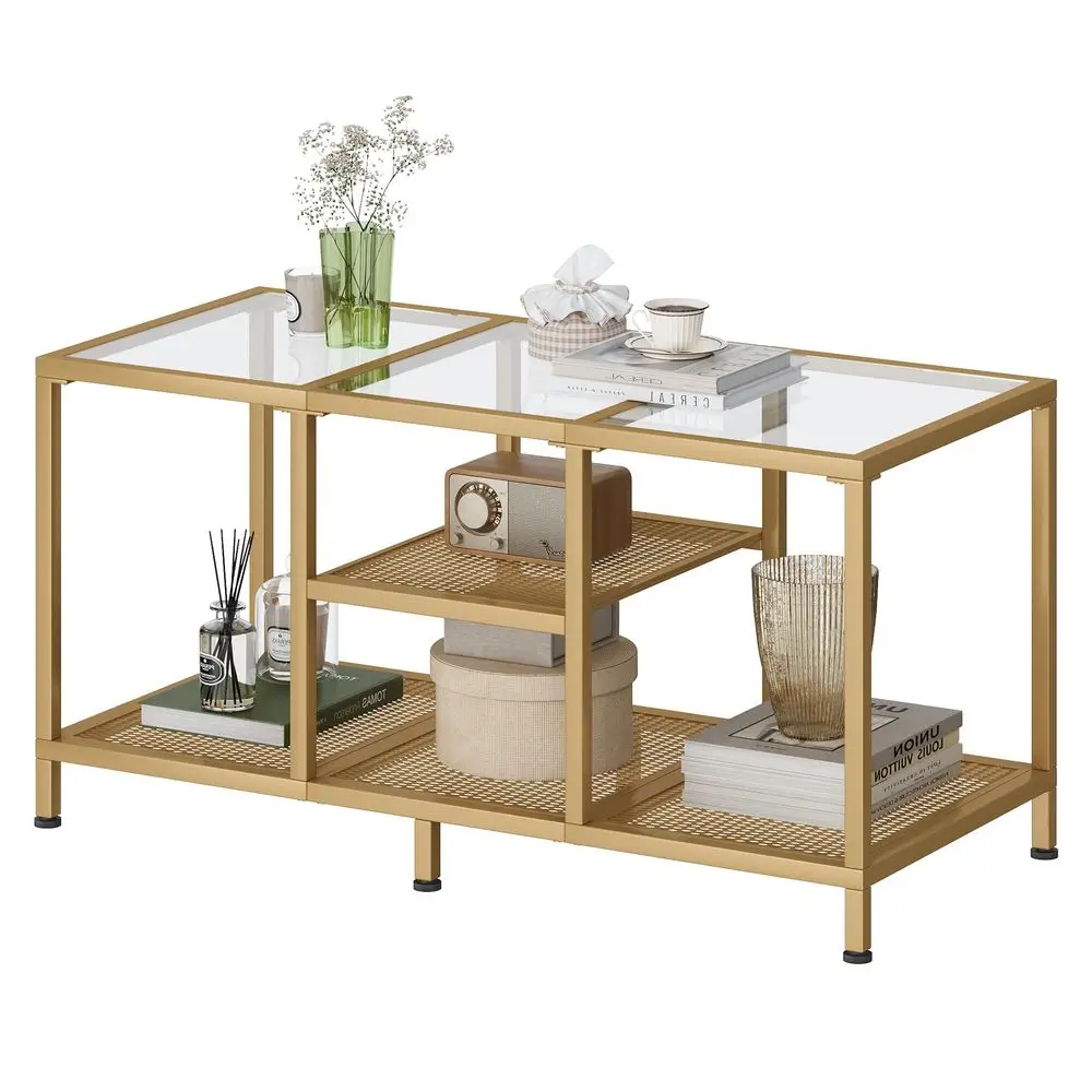 

Журнальный столик, журнальные столики для гостиной, небольшой центральный столик, современный журнальный столик с открытым хранилищем для хранения и металлическим каркасом, прямоугольный