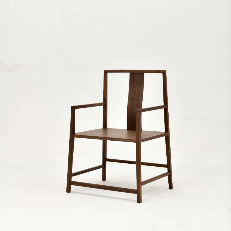 

New Chinese-style solid wood tea room master chair office armchair surrounding chair leisure official hat master chair black