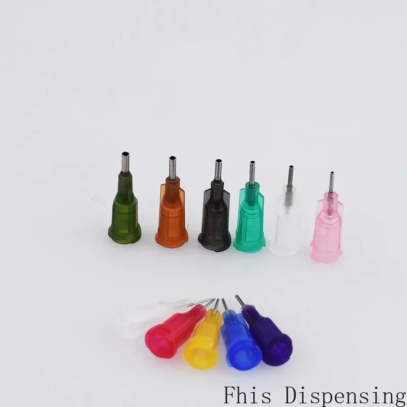 

100 упаковок, стандартные прецизионные дозирующие иглы 14G-34G, PP Luer Lock Hub, длина трубки 0,25 дюйма, тупые кончики для медицинского использования