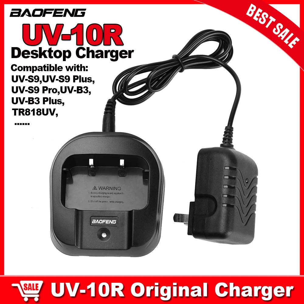 Baofeng UV-10R Desktop Charger Original Charger Base With EU/US/AUS/UK/CAR/USB Adapter Fit For UV10R UV-S9 Series Two Way Radios