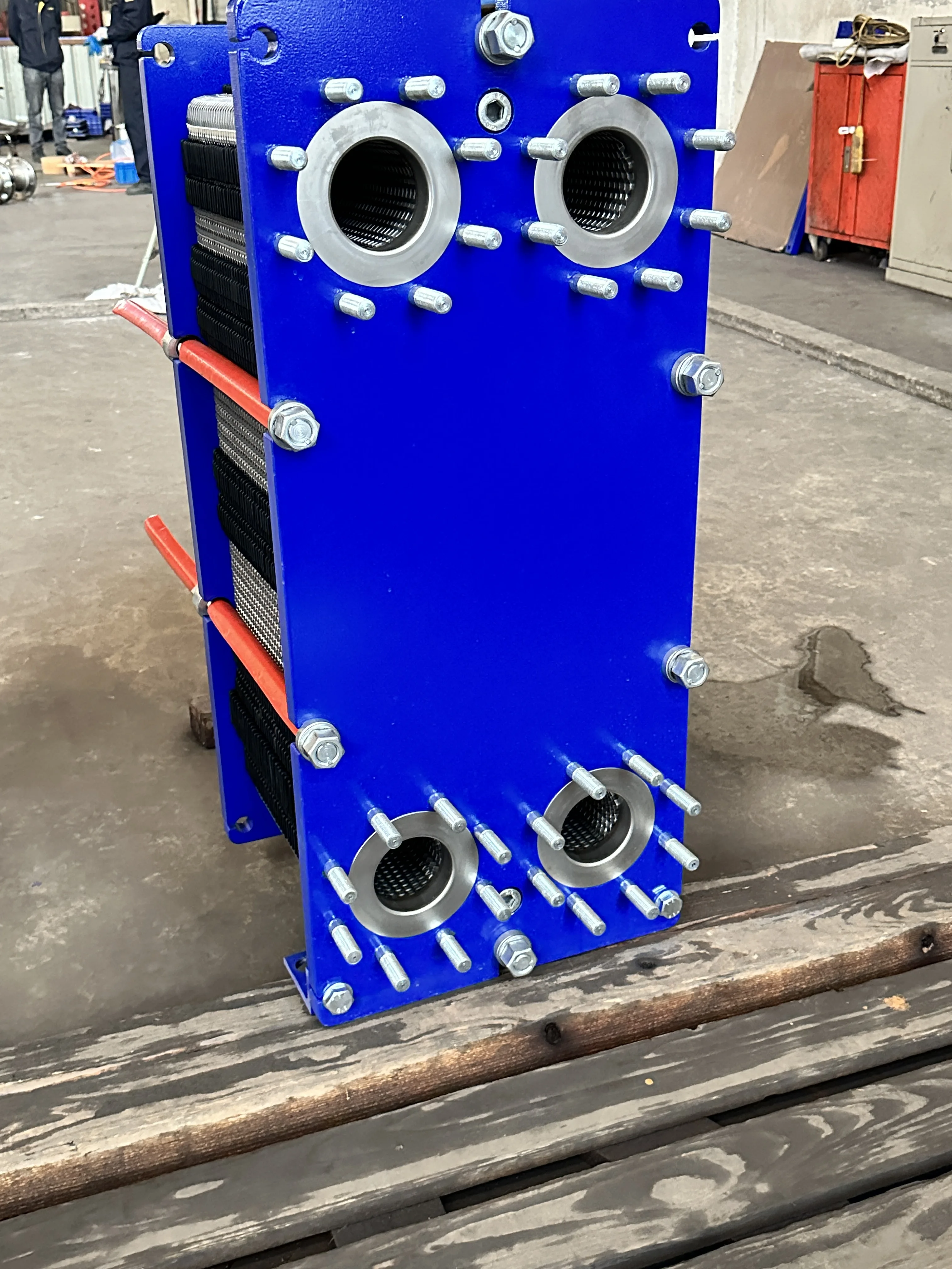 Plate Heat Exchanger with Flange Connection, Custom Processing Available for Sugarcane Juice & Liquid Cooling