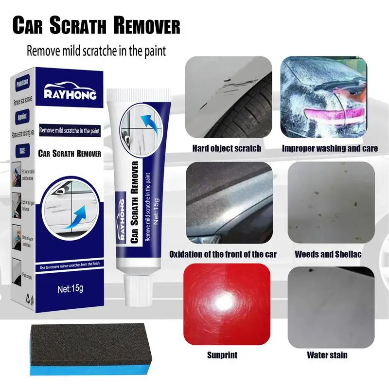 Car Scratch Repair Agent Car Polisher Scratch Remover With Sponge 15g Paint Restore Scratch Repair Agent Repairing Auto Polisher