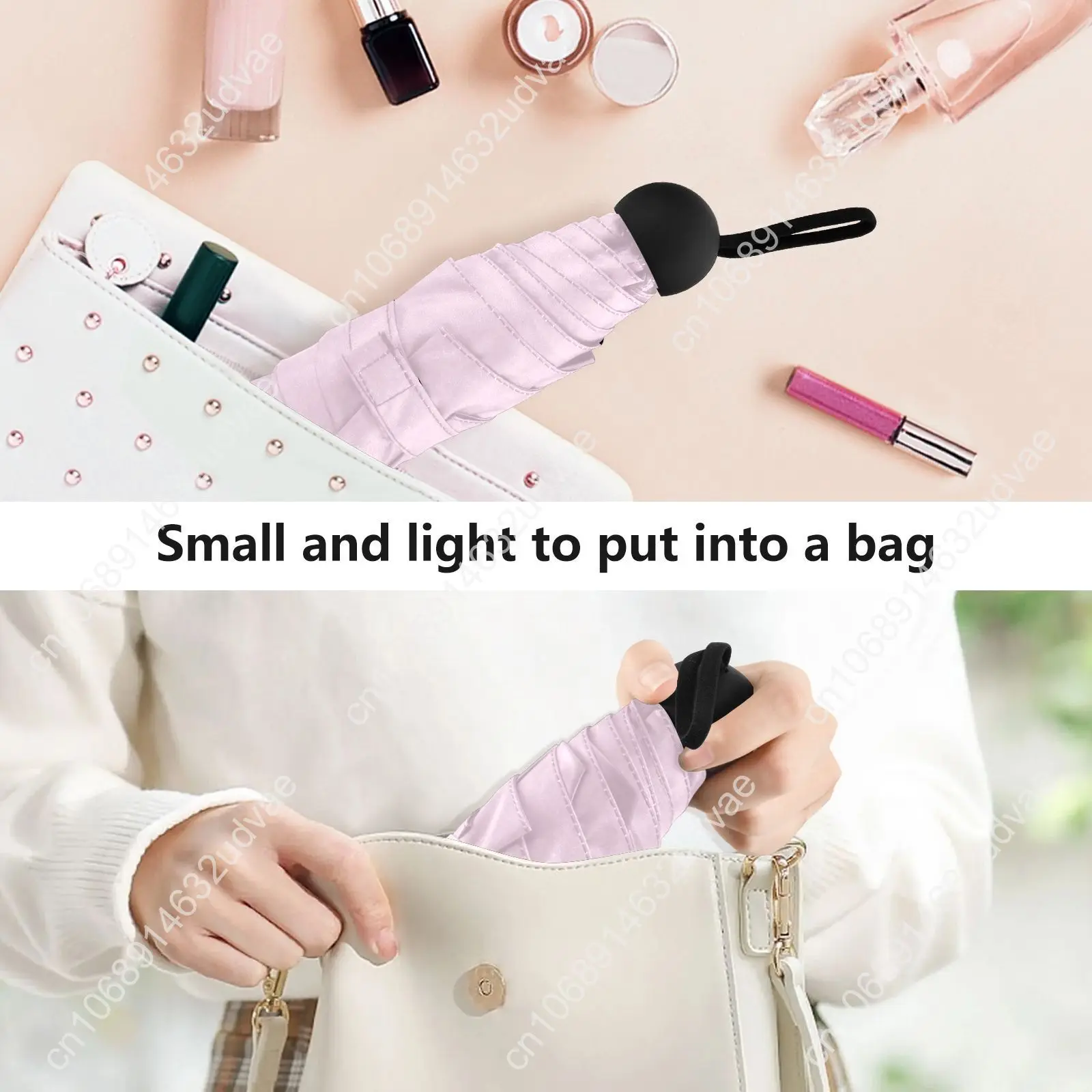 Lightweight Pocket Mini Umbrella Personalized Custom Women Anti-UV Sun Protection Five Folding Umbrella Compact Portable Parasol