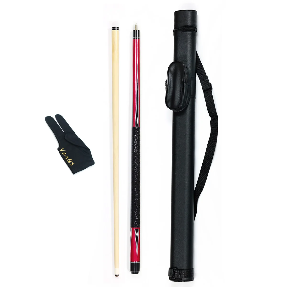 مجموعة ألعاب البلياردو المبتدئين من VanQS الصديقة للميزانية مع عصا طرف 1/2 13 مم، وحقيبة واحدة وقفاز للبيع