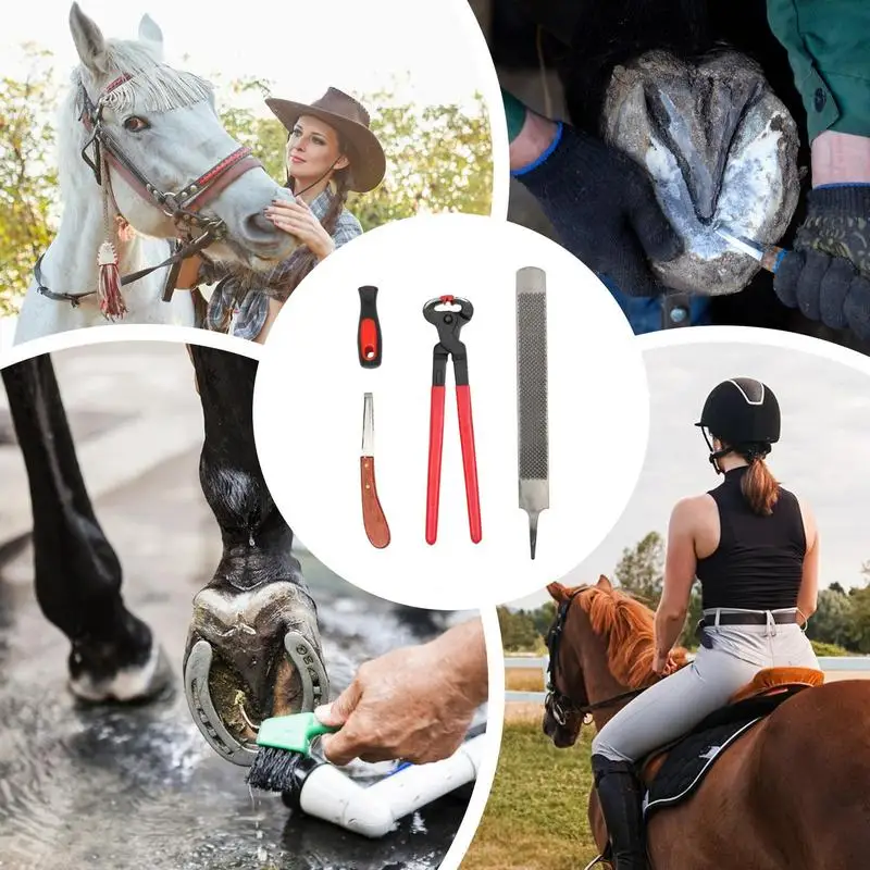 Recortador de pezuñas de cabra, herramientas de recorte de vacas, juego de palma de uñas multifuncional ergonómico para el cuidado y el corte equino