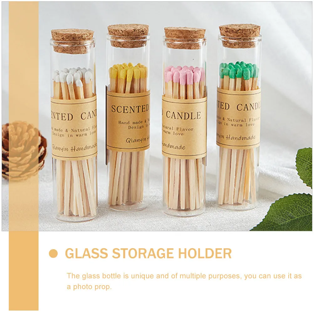 24Pcs Wish Bottles Glass Vials Small Bottlings Cork Sealing Effect for Liquid Powder Sampling Laboratory Glass Storage Bottle