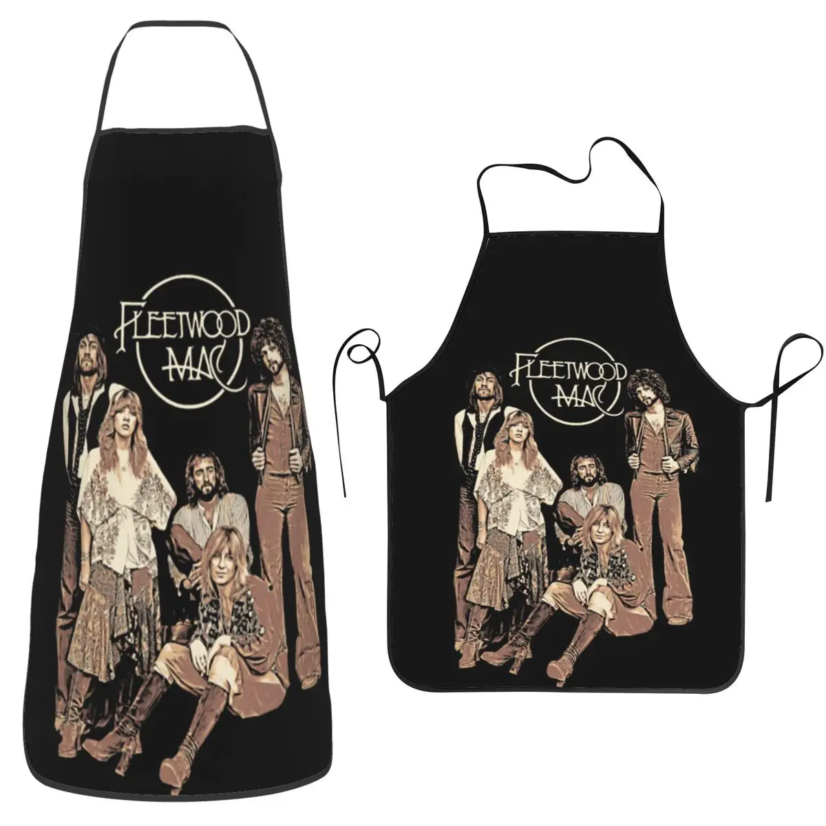 

Винтажный фартук Fleetwood Mac, фартук для шеф-повара, приготовления пищи, выпечки, водонепроницаемый нагрудник, кухонный сарафан для чистки для женщин и мужчин, живопись