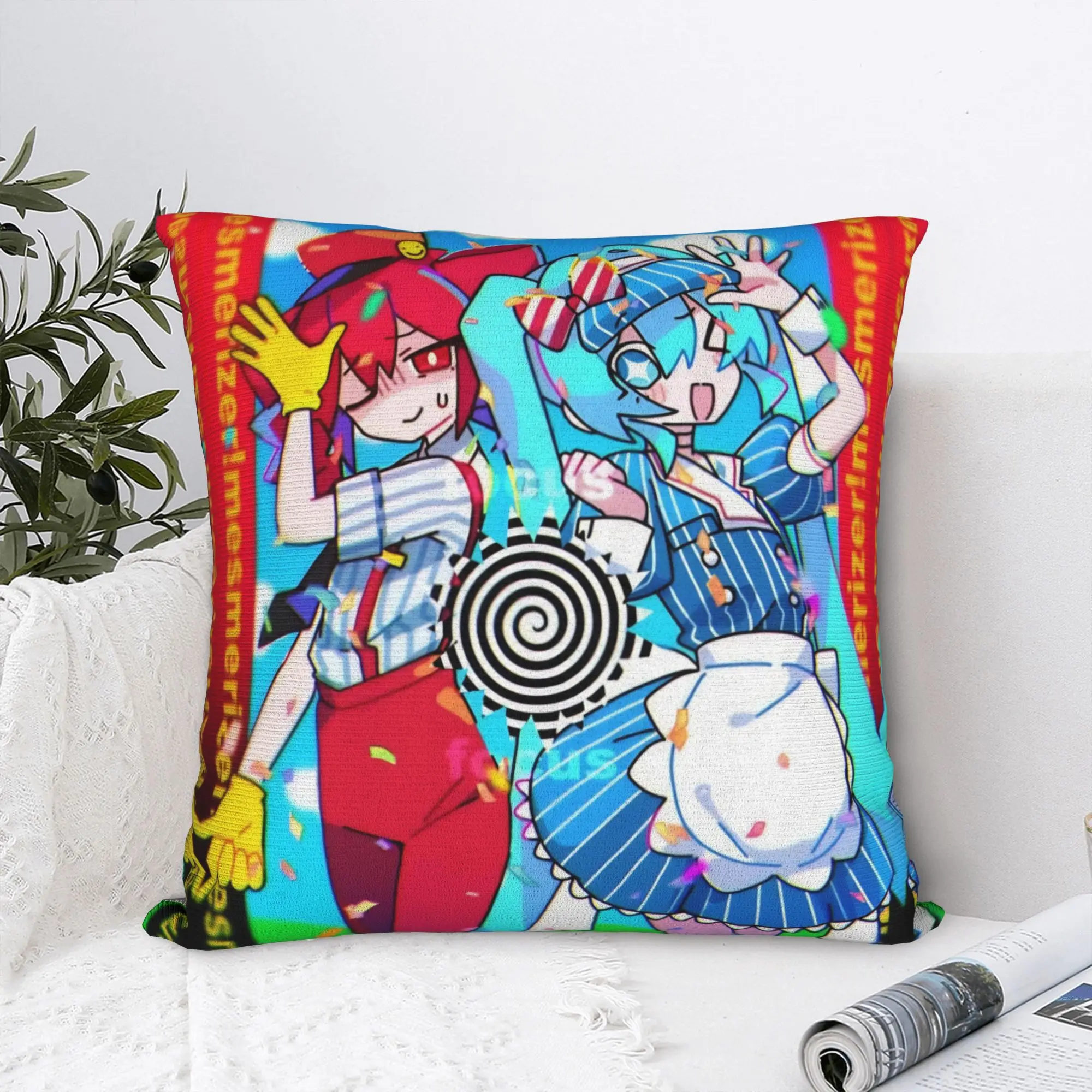 Mesmerizer Kasane Teto Square Pillow Cases Anime Cushion Cover Virtual Singer Fashion Polyester Decor Pillowcase for Bed 45x45cm