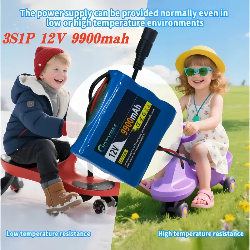 Placa de protección 3S1P 12V 9900mAh batería 12V 9900mAh 18650 iones de litio DC 12,6V batería súper recargable.