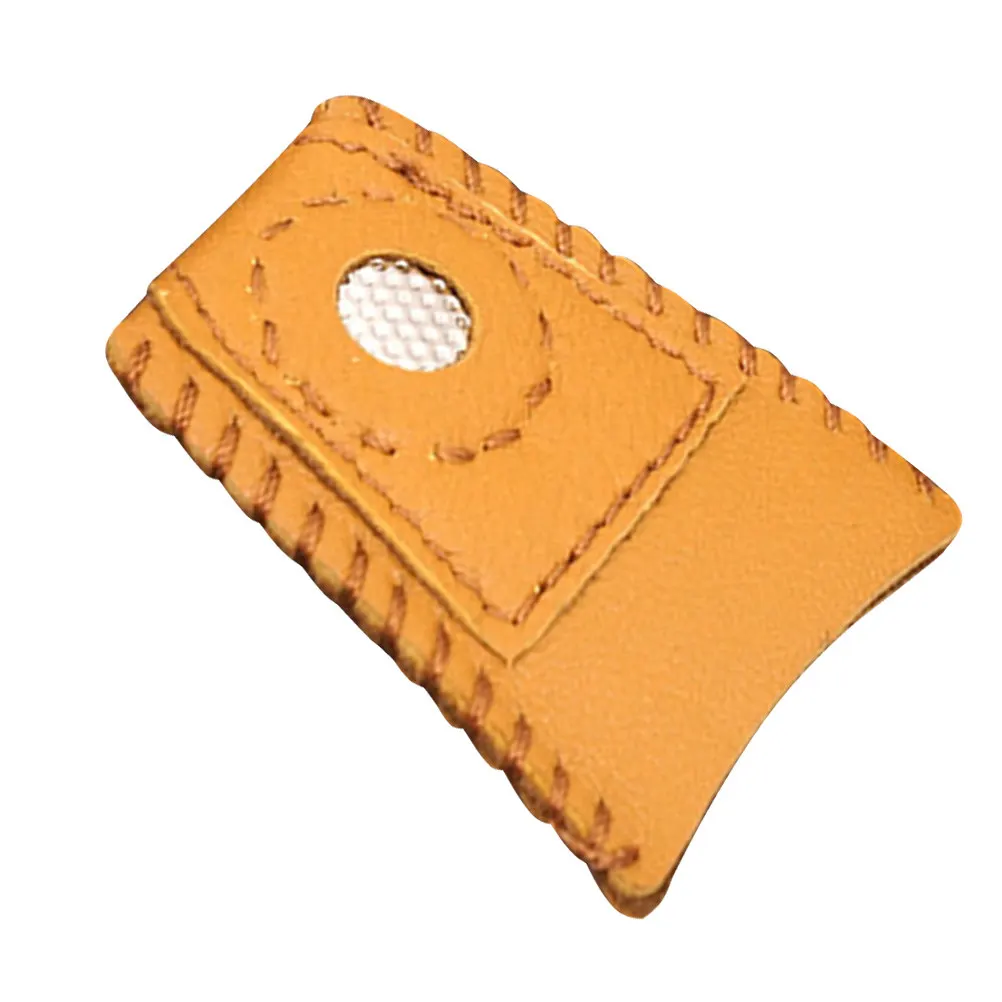 Brown Sheepskin Finger Protector Thimble Guard for Sewing Needle Felting Embroidery Handcraft DIY Coin Thimble