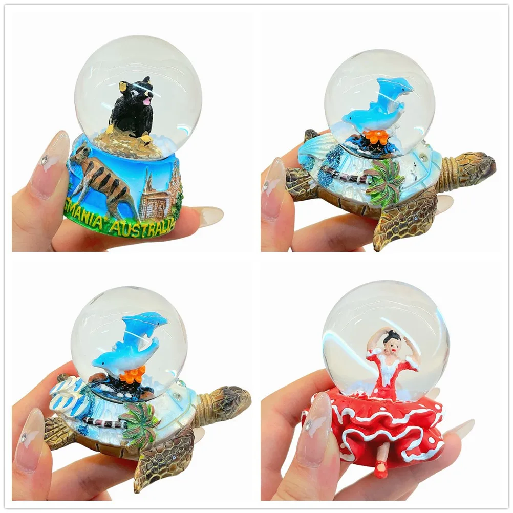 MixedCountry Landmark Resin Snow Globes, Global Travel Souvenir Ornaments