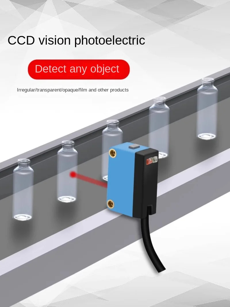 CCD Vision Photoelectric Switch Sensor One-Click Setting Detection Transparent Non-Transparent Object BGS-500QC Sensing