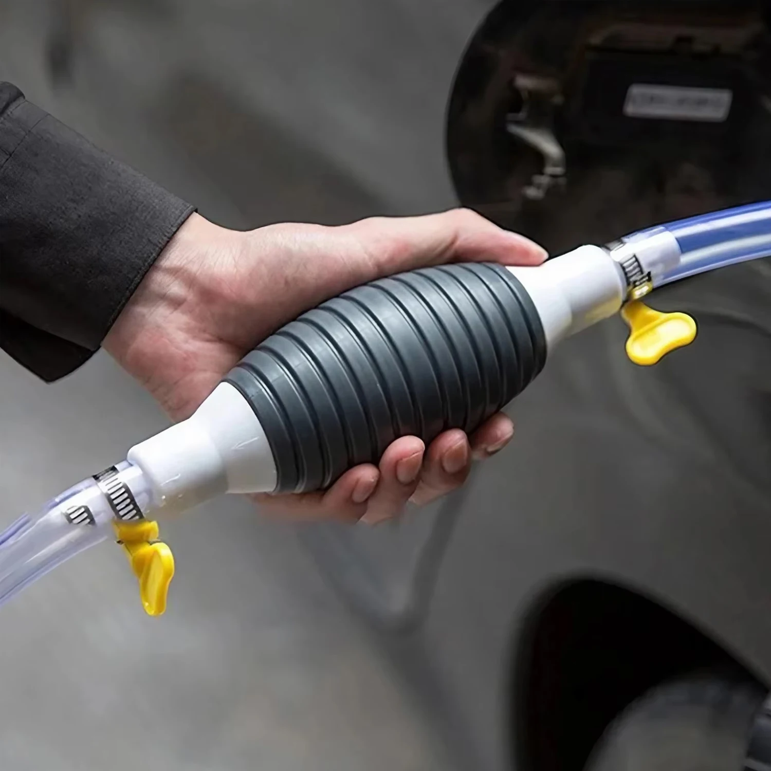 Bomba de Combustible Universal Multifuncional para Automóvil, Bomba Manual de Gasolina, Diésel y Otros Líquidos con Tubo de Succión
