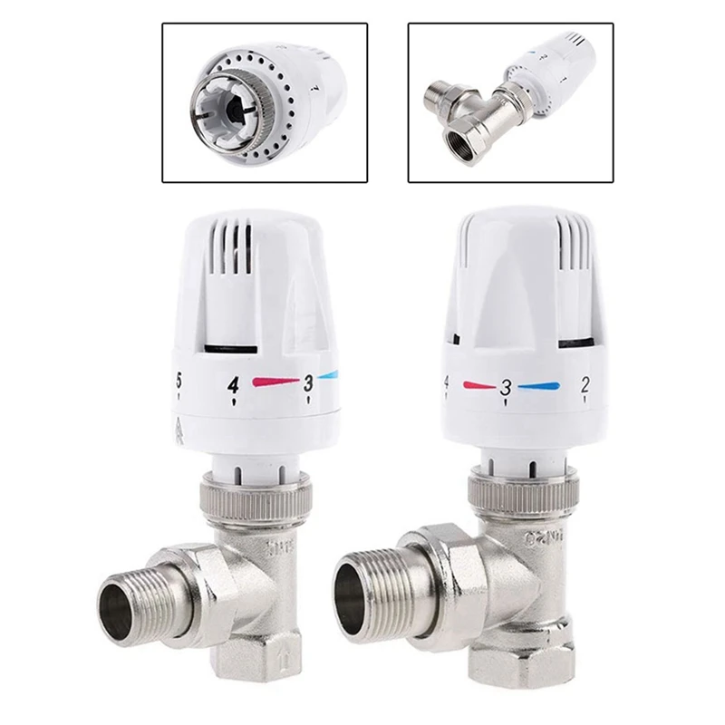 M11K-Automatic Thermostatic Radiator Control Valve G1/2 Inch Angle Valve For Floor Heating Copper Radiator