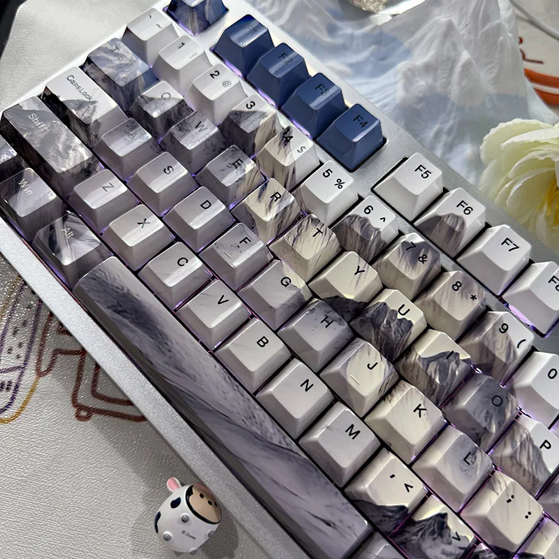 

Moon shadow glacier keycap PBT original height spray-free metal texture custom Succubus wooting60he
