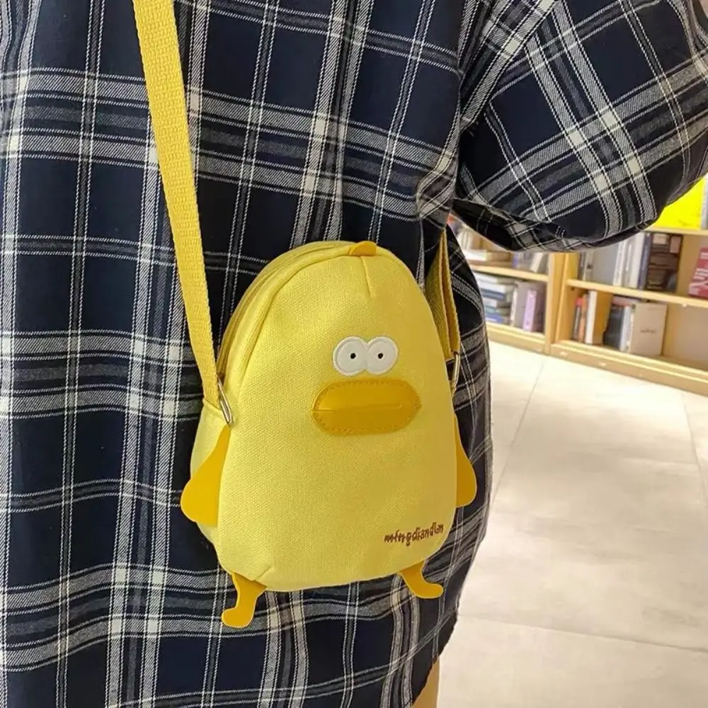 Creative Canvas Funny Chick Crossbody Bag Cartoon Minority Design Small Messenger Bag Korean Style Cute Handbag Children