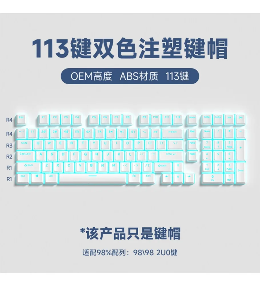 Mechanical keyboard keycap OEM height ABS two-color injection molding light transmission VGN F99 Mai Congmei, plus lion Hero68