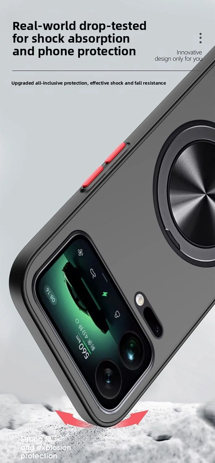 الجلد يشعر PC حلقة حامل جراب هاتف مغناطيسي ل Xiaomi Mi 17 Pro Max 15T 15Tpro 14 T Pro 17pro أعلى درجة امتصاص الصدمات قذيفة #4