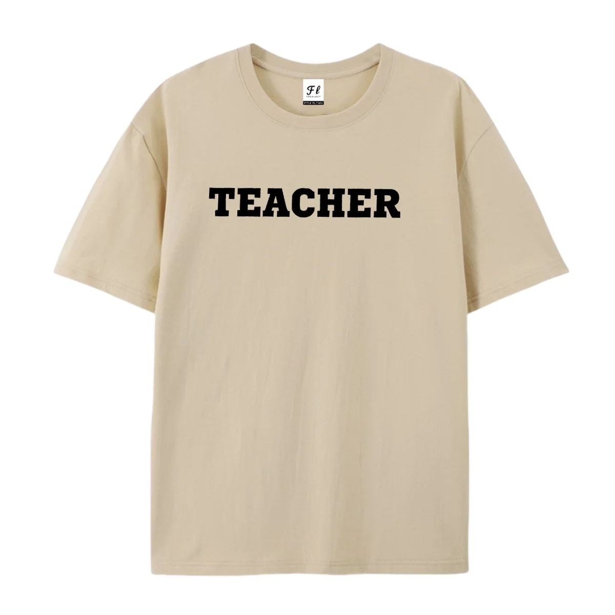TEACHER Varsity Block Letter Graphic T‑Shirt Men Simple Minimalist Teacher Life Tee Casual Short Sleeve Tops for Educator Gift