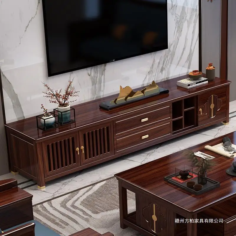 

Customizable new Chinese all solid wood TV cabinet