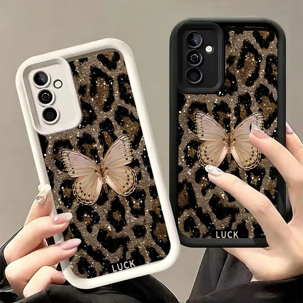 Luxury Shockproof Phone Case For Samsung Galaxy S26 S25 S24 S23 S22 S21 Note 20 Ultra Plus FE 5G Butterfly Leopard Print Cover