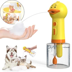 Yellow Duck Shape Cleaning Bath Electric Foam Dispenser USB Rechargeable Automatic Foam Dispenser for Cats and Dogs Pets