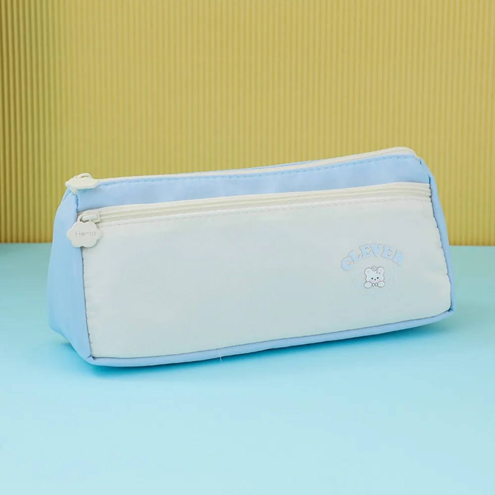 Cartoon Bear Y2K Stationery Bag Large Capacity Desktop Storage Korean Pencil Case Cosmetics Card Pen Waterproof Composite Fabric