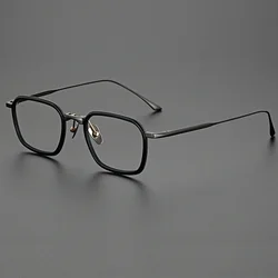 High Quality Titanium glasses frame men vintage square optical eyewear Myopia reading women prescription clear eyeglasses