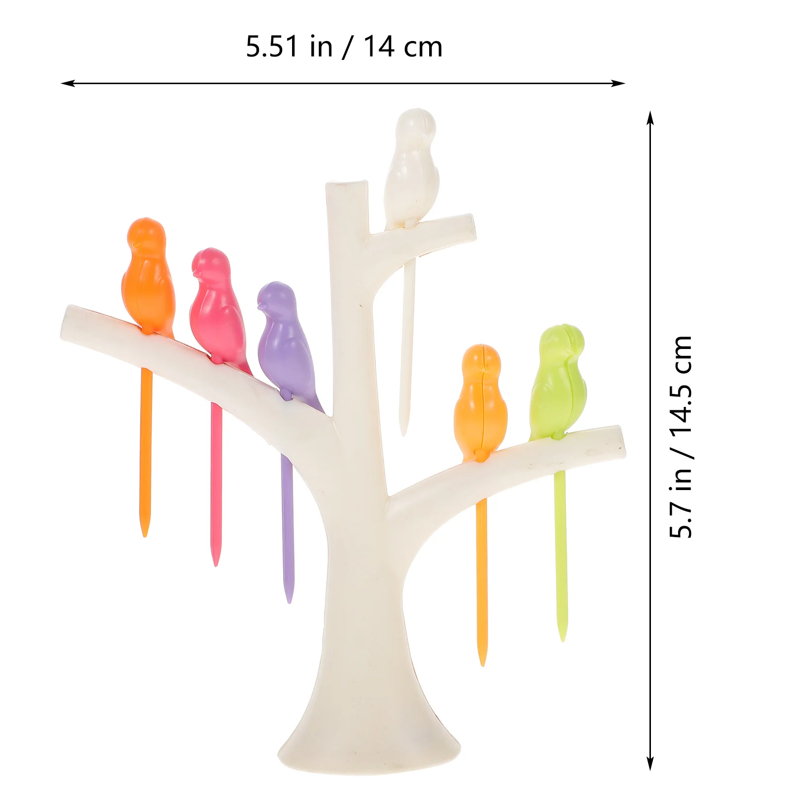 Tree and Bird Shaped Plastic Toothpick Fruit Fork (White) Fruit toothpick Plastic fruit fork Outdoor toothpick