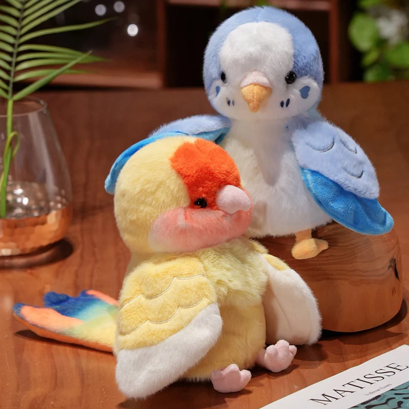 น่ารักสีสันนกแก้วหุ่นมือของเล่นตุ๊กตา Comfy Fluffy Parrot ตุ๊กตาตุ๊กตาตลกเลียนแบบเกม Props ของขวัญเด็ก