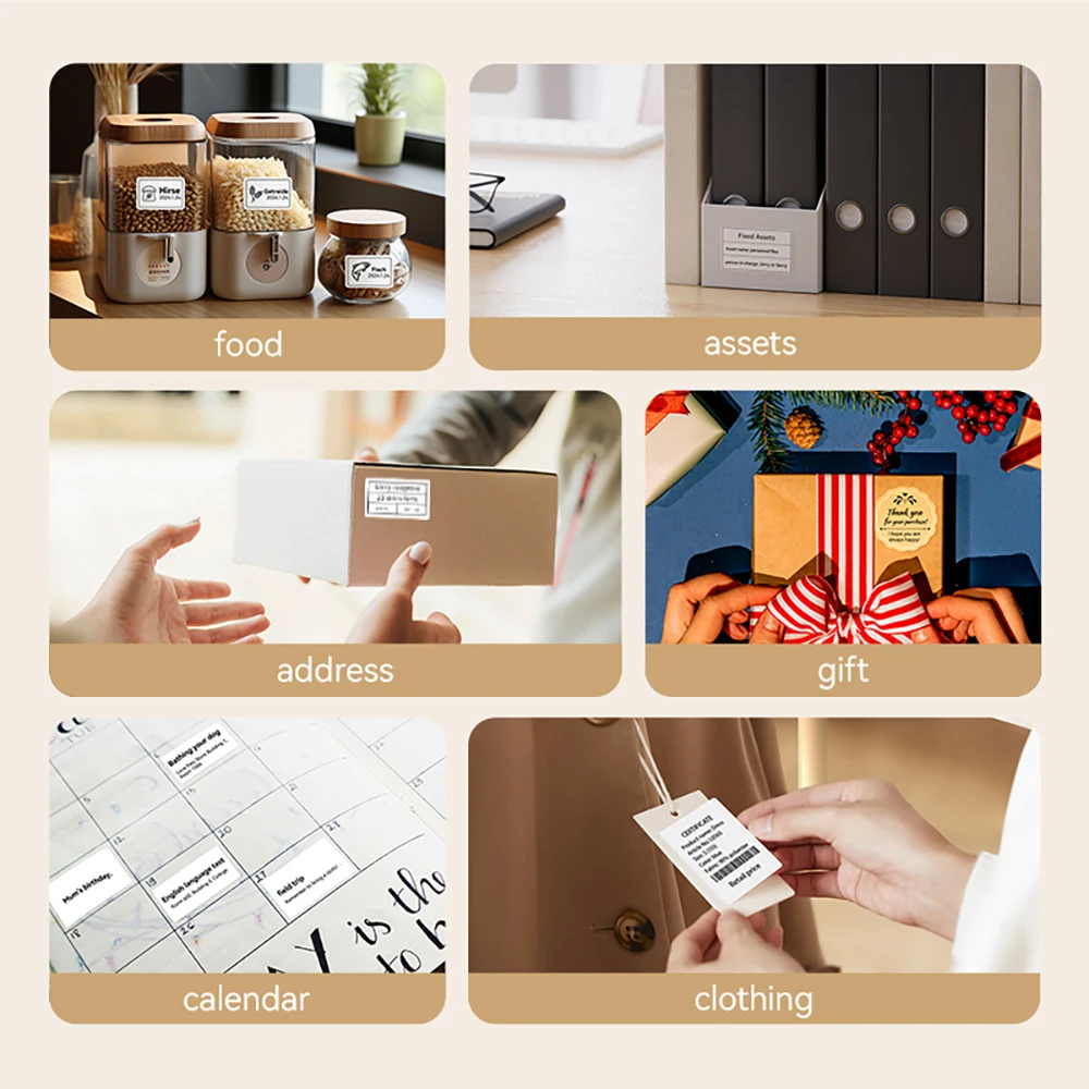 Niimbot B21 Label Maker Tag Price Portable Thermal Label Printer with White/Transparent/Color/Round Labels for Bakery/Business