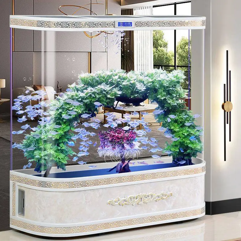 

Новый Эко-аквариум с функцией самоочистки: Напольный аквариум для рыбок с циркуляционной фильтрацией, ультрапрозрачное стекло, модель JT40