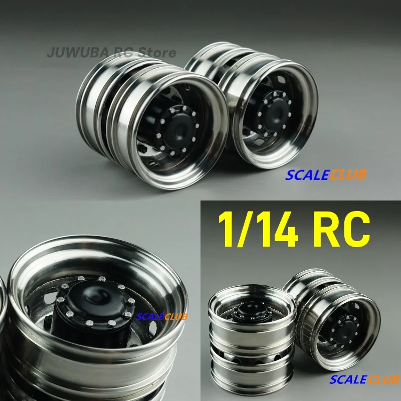 SCALECLUB 1/14 RC Truck Universal Metal Rear Wheel Rims Hub For Tamiya 1/14 Lesu RC Tractor Truck Accessories Parts  LG-R-1