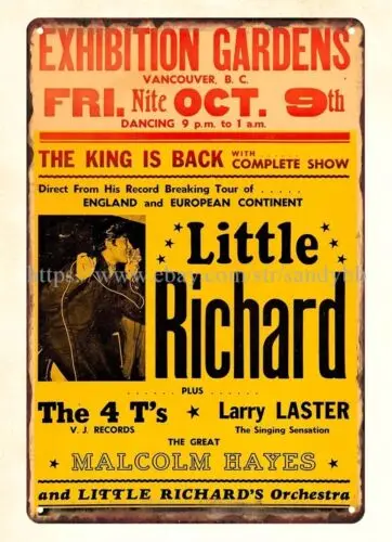 1964 Little Richard Vancouver BC Canada Concert Poster metal tin sign metal tin