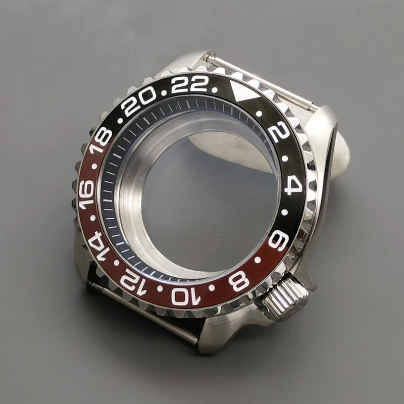 42mm Silver SKX007 Watch Case Dome Sapphire Glass Fit for NH35 NH36 4R 6R 7S Movement Transparent Back Cover Watch Case Parts
