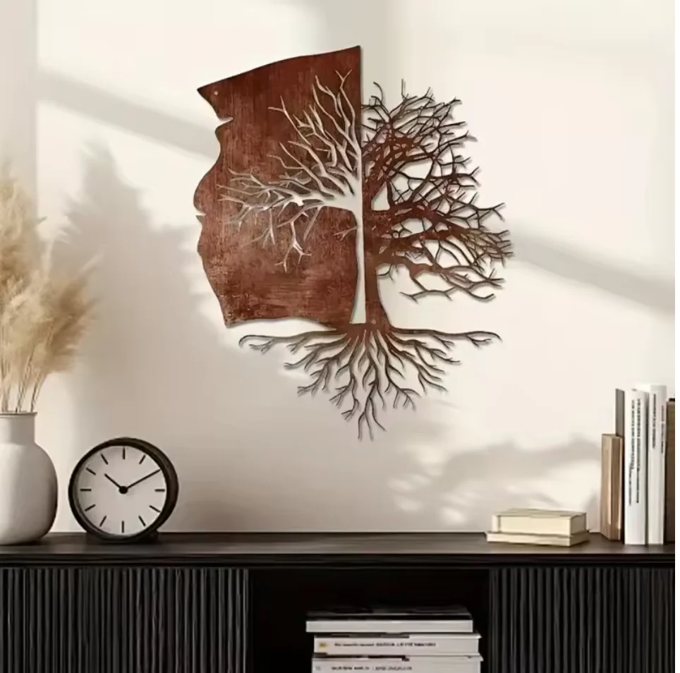 Review Home Decor - 1 szt. Metalowa dekoracja ścienna Drzewo