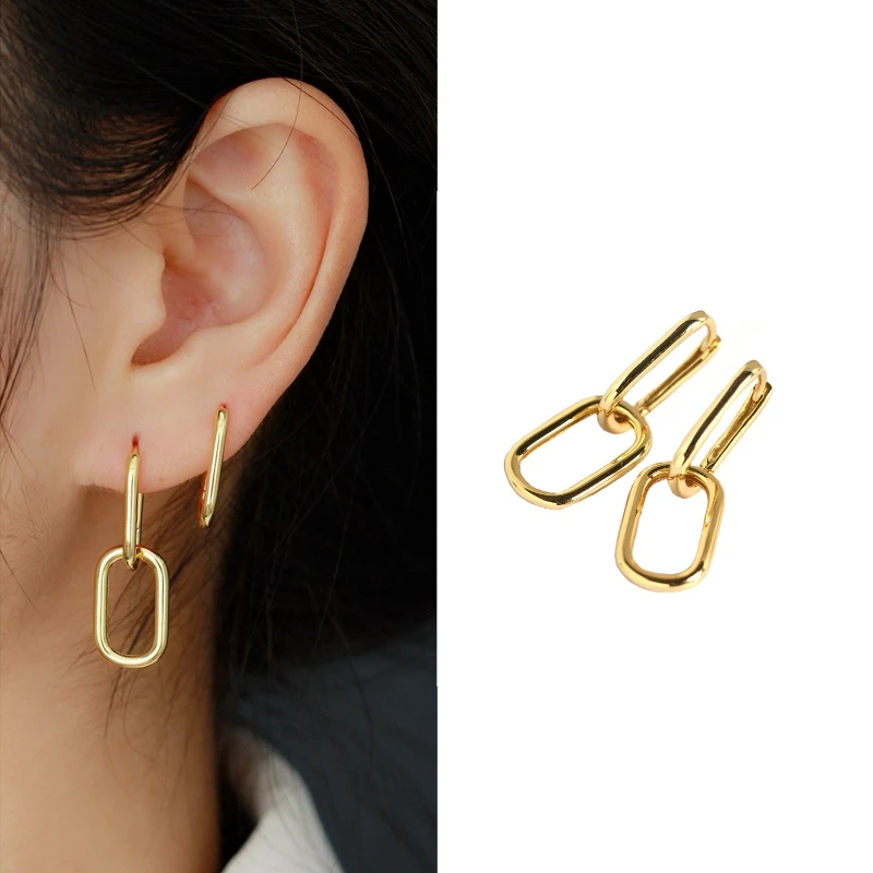 

Женские серьги из стерлингового серебра HQ S925, персонализированные геометрические овальные металлические серьги в стиле Ins, роскошные серьги, ювелирные аксессуары, подарки