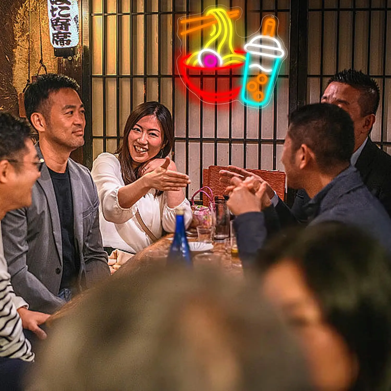 Ramen Neon Sign USB Dimmable Noodles Neon Light for Kitchen Restaurant Bar Juice Shop Japanese  Market LED Wall Art Decor