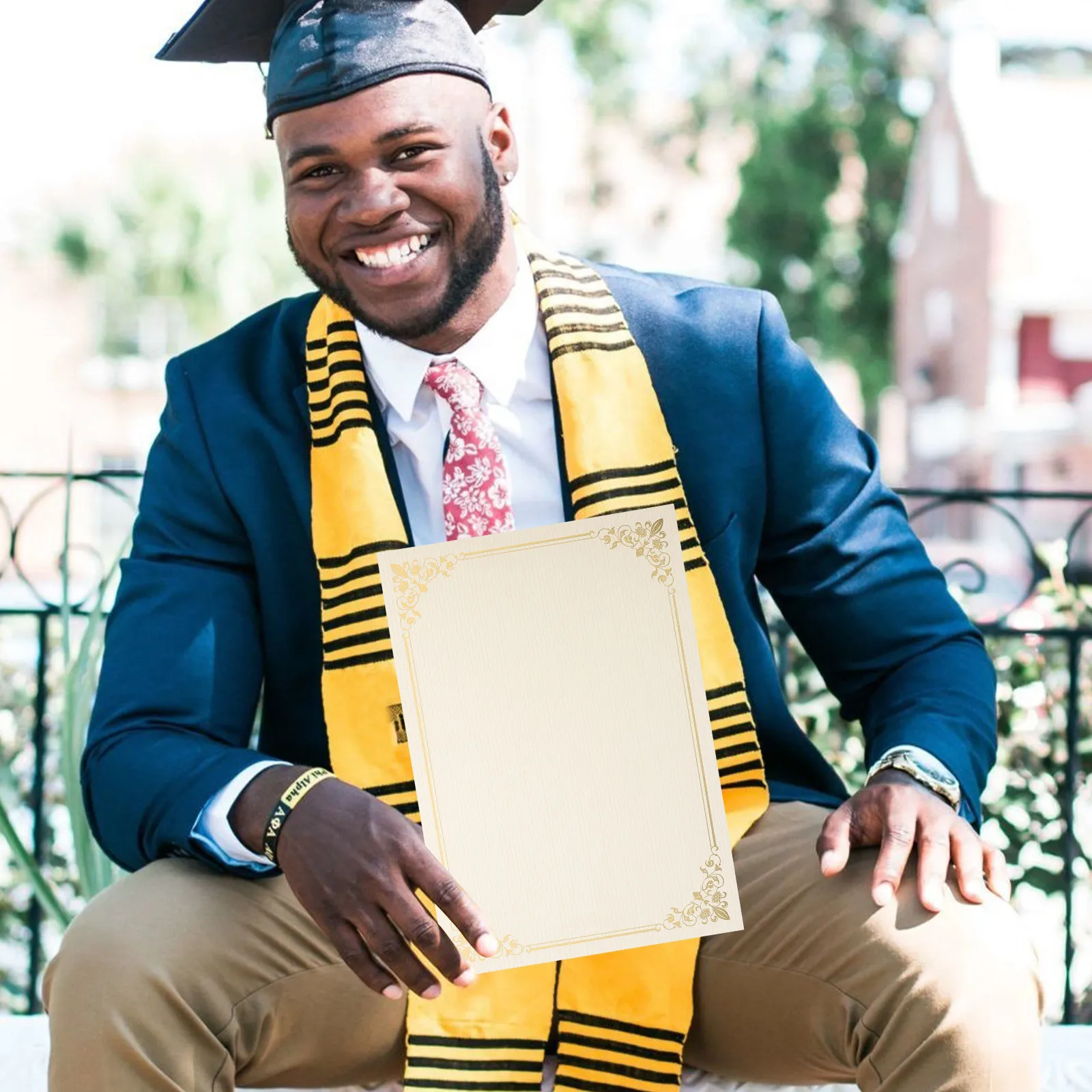 

10 Sheets Printable Blank Diploma Certificate Paper Writable Certificate Inner Paper Decorative Border Design for School Office