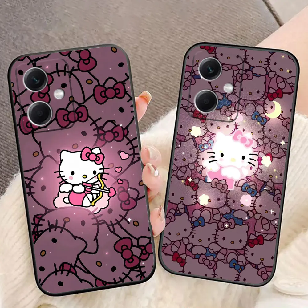 Cute Hello K-Kitty Phone Case For Redmi Note 13 12 12S 11 11T 11S 10 9 9S 8 8T 7 PRO PLUS 4G 5G Silicone Case Funda Coque Shell