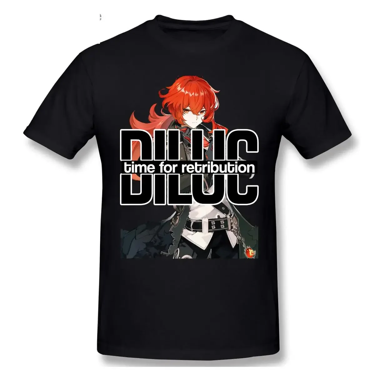 Diluc Time For retrition Genshin Impact camiseta para hombre, ropa informal, sudadera de moda, camisetas de algodón