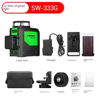 SNDWAY Laser Levels Green Laser Level 360 Degree 3D Self Leveling Vertical Horizontal Rotary Lasers 12 lines SW-333G Laser Level