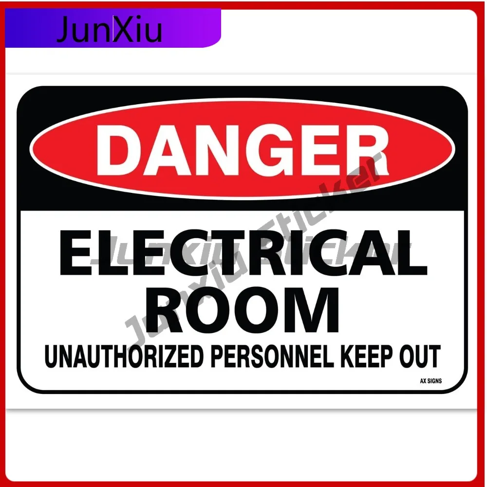 

Danger Electrical Room, Unauthorized Funny Car Laptop Window Truck Camper Van Boat Decal Gift Retro Cool Trendy Vintage