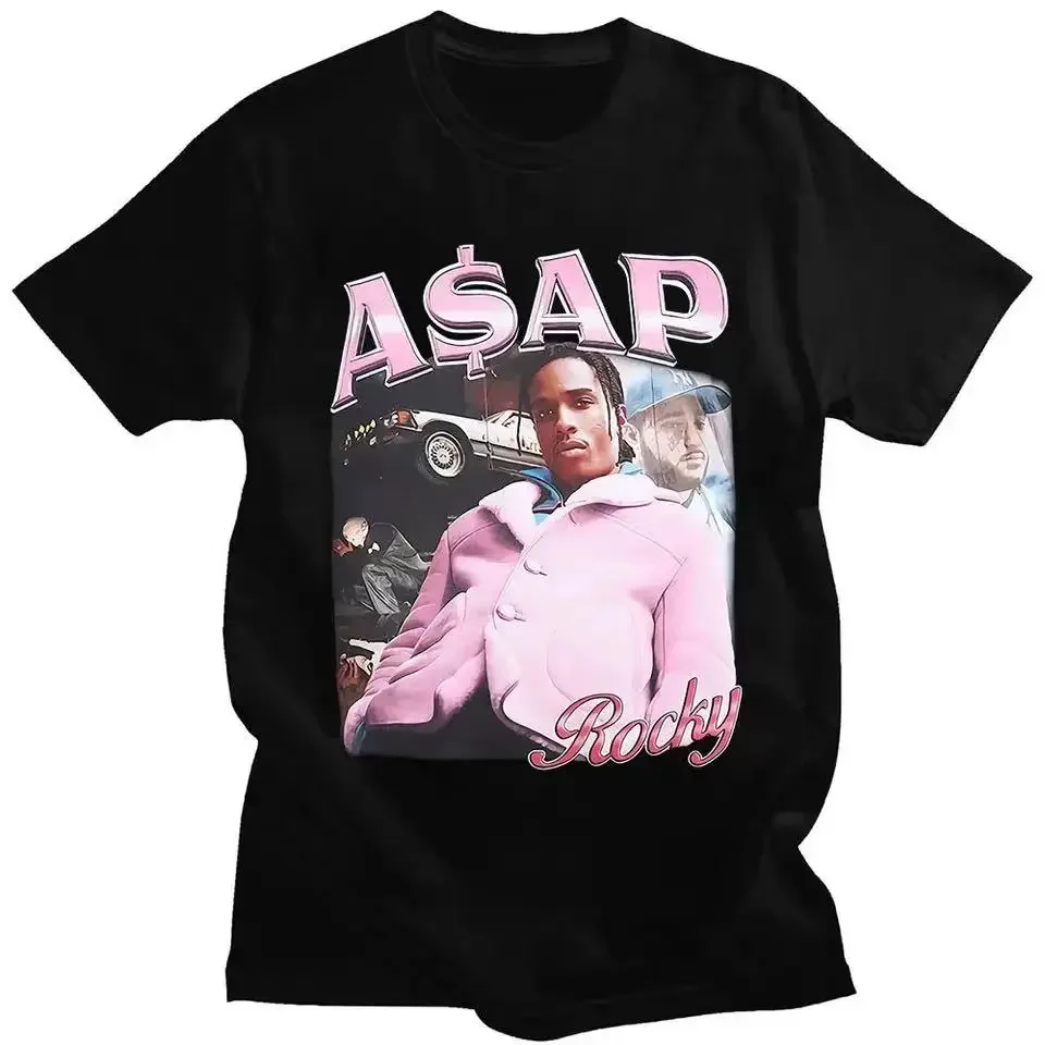 ASAP Portrait Graphic Aesthetics Fashion Hip Hop Oversized Short Sleeve T-Shirt Men Casual Harajuku T Shirt Streetwear 80129