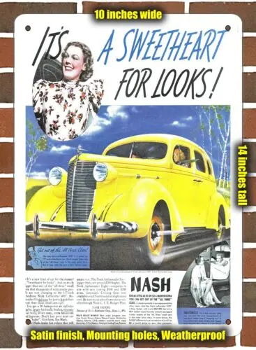 Metal Sign - 1937 Nash LaFayette 400 4-Door Sedan- 10x14 inches