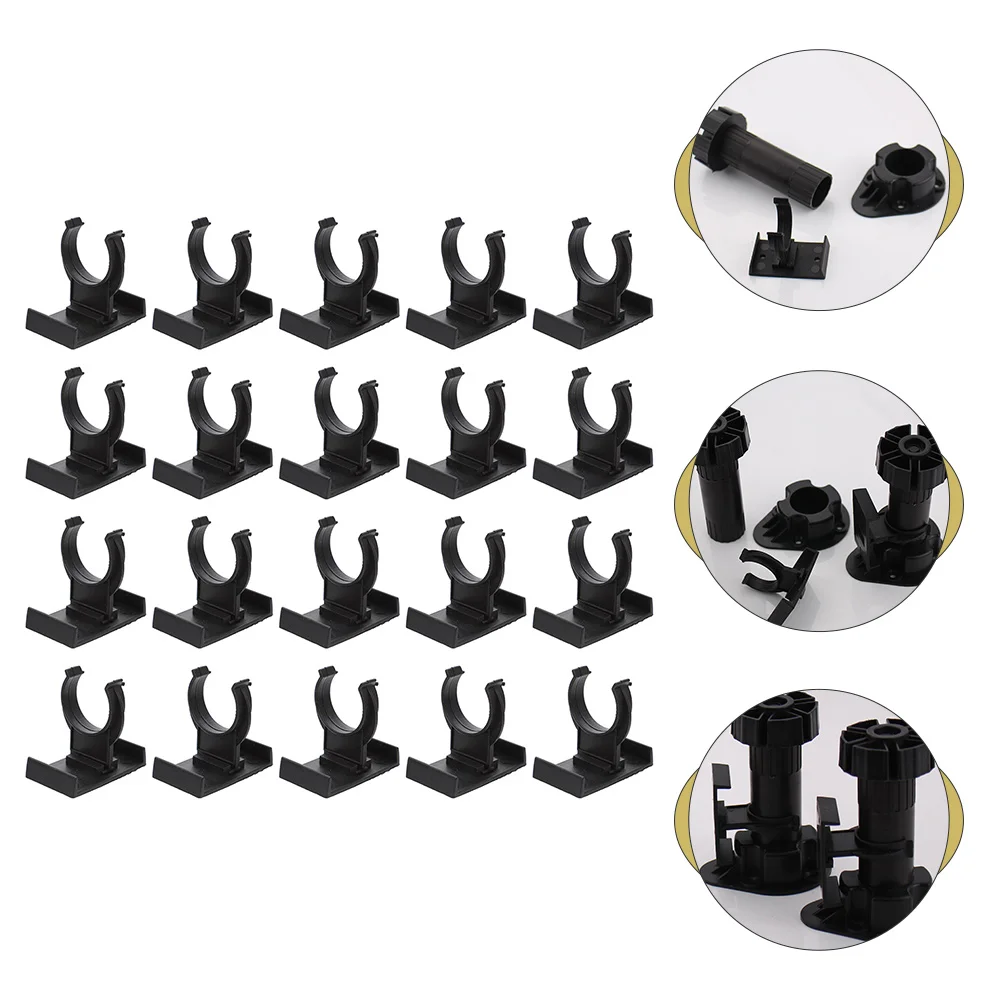 24 Pcs Adjustment Foot Buckle Kickboard Cabinet Leveler Clips Leg Furniture Plinth Pp Leveling Feet Kitchen Clamp