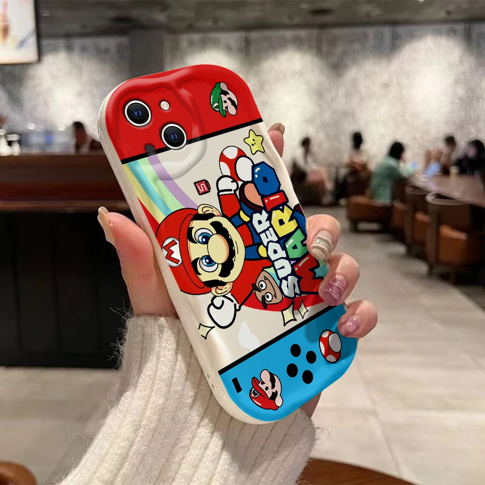 Cartoon Games 3D Wave Case For iPhone 15 14 13 12 11 Pro Max Mini X XR XSMAX 8 7 6S Plus For Marios Soft Silicone Cover